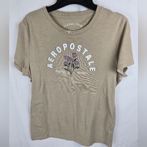 Aeropostale Tan Classic Crew Women Tshirt Sz L